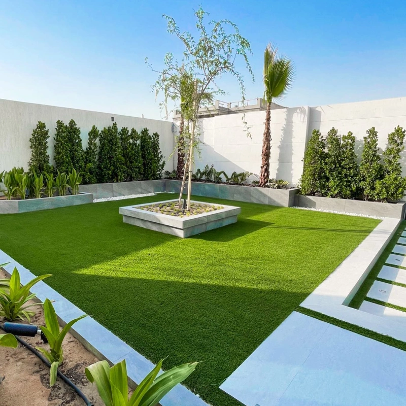 Luxury villa outdoor design with modern landscaping