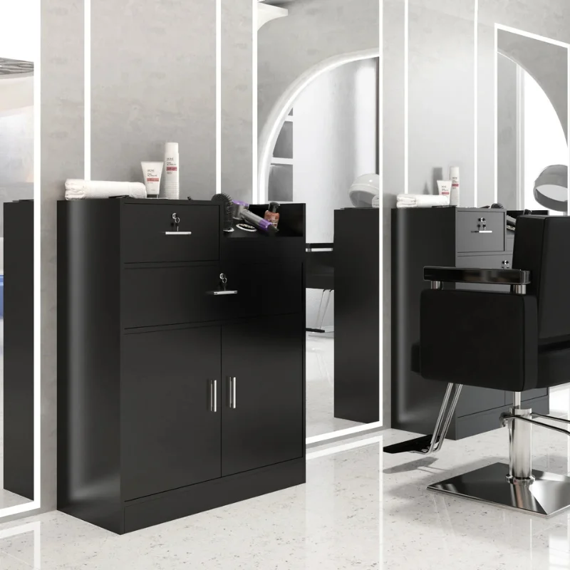 modern storage cabinets for salon equipment