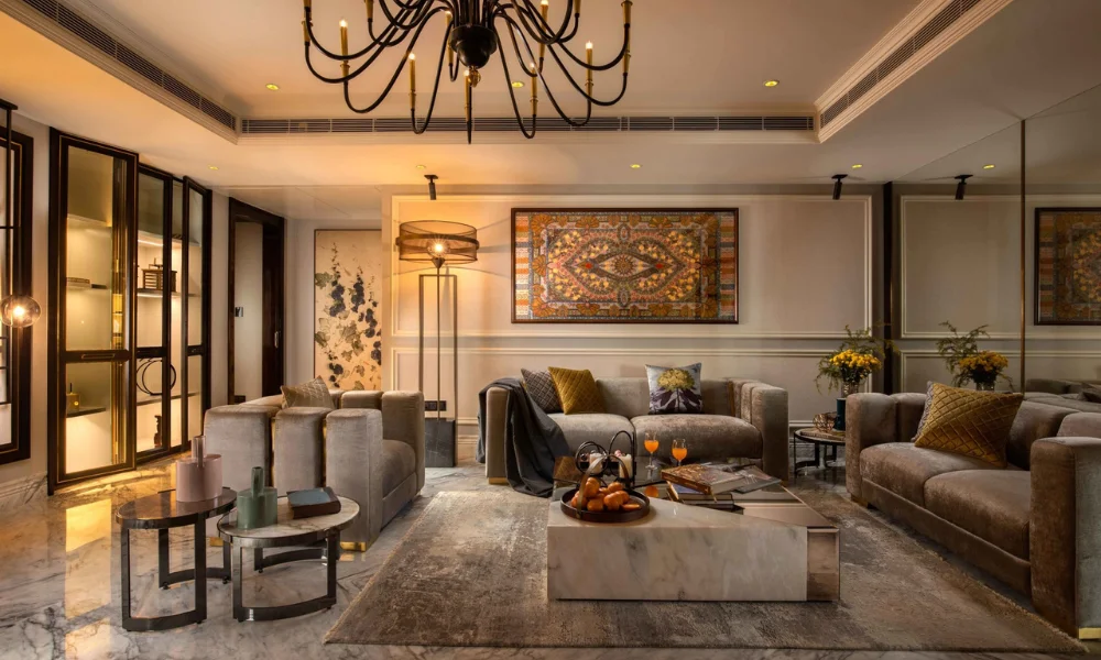 contemporary living room design project in Dubai