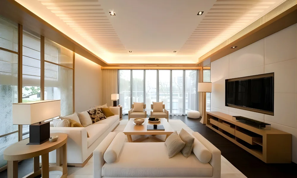 premium living room interior design project Dubai