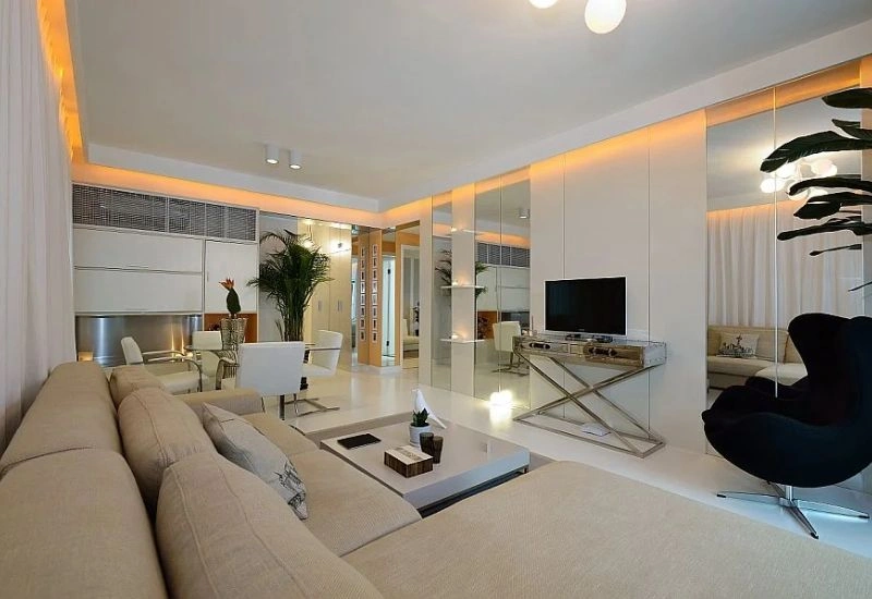 Minimalist apartment interior design in Dubai.