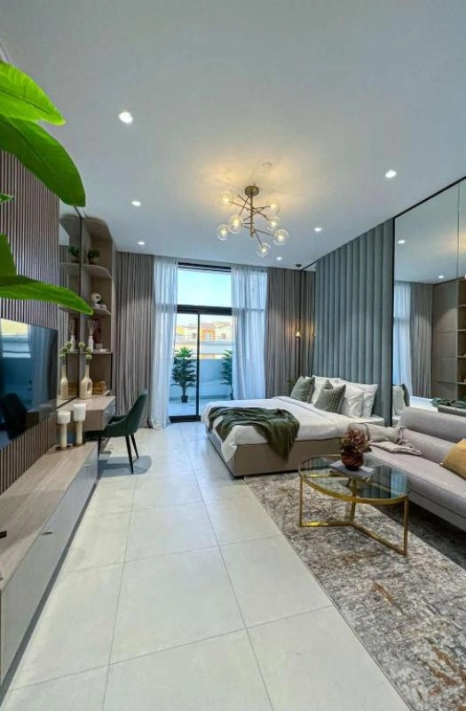 Modern bedroom renovation in Dubai apartment.