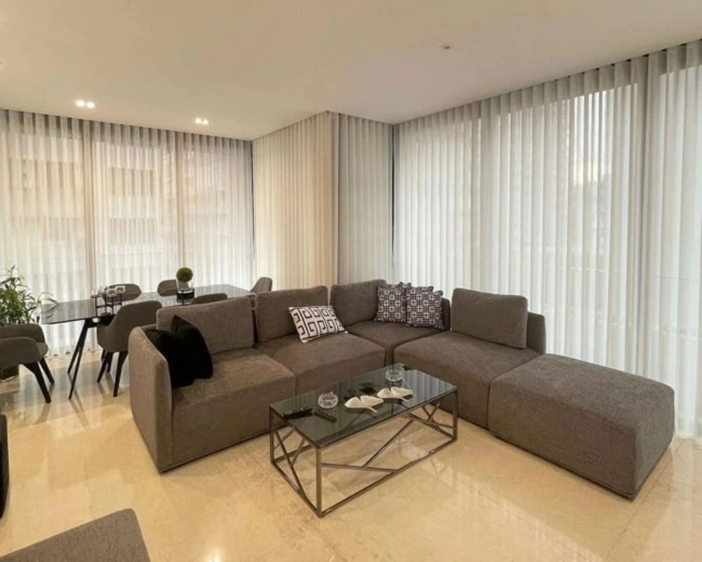 Luxury curtains for apartment renovation in Dubai.