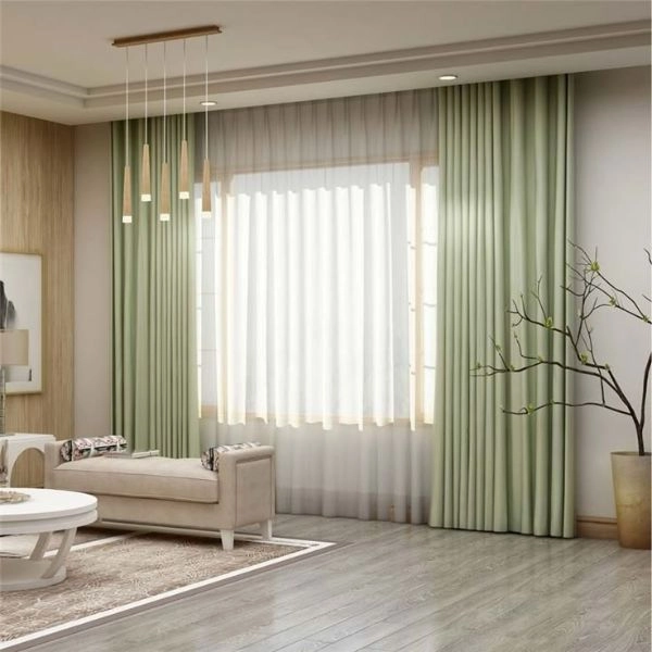 White sheer curtains for modern living rooms.