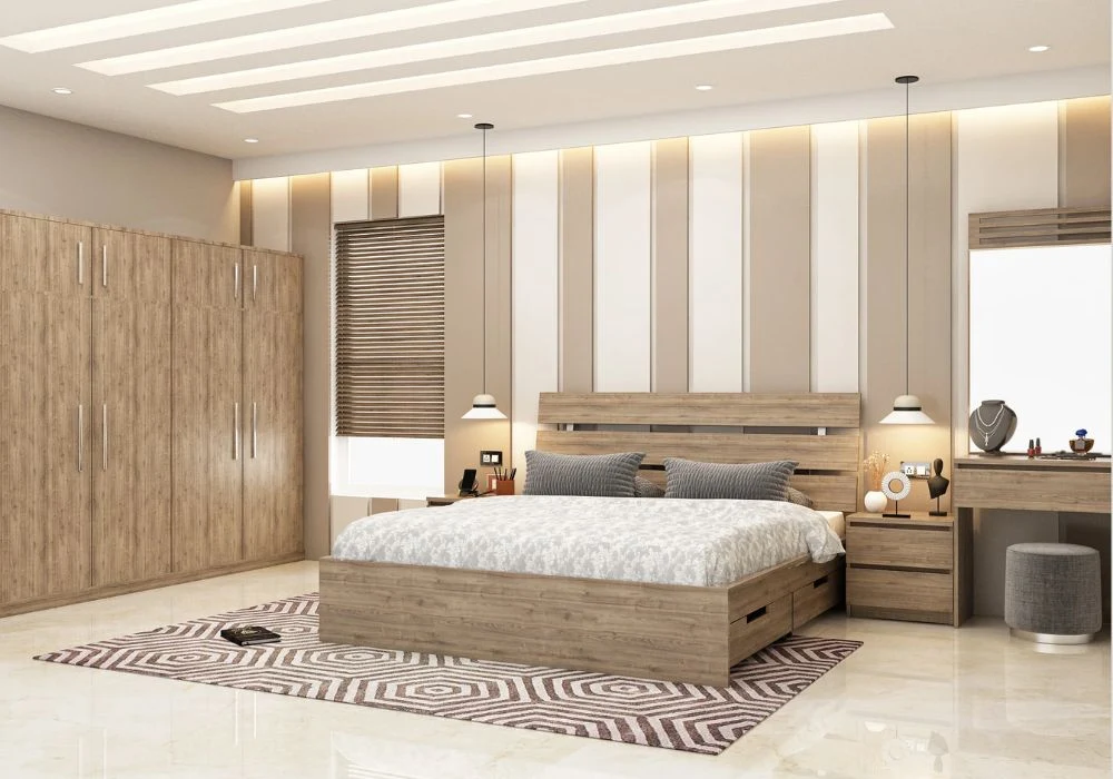 Small bedroom renovation with smart built-in storage cabinets