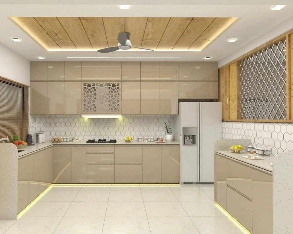 Smart Lighting and Wood Ceiling Dubai.