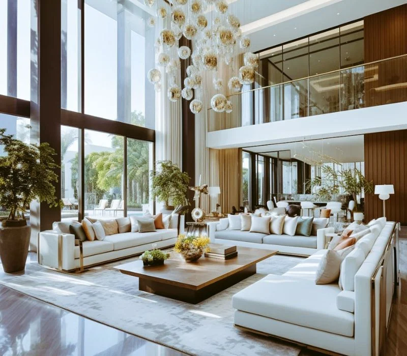 Professional interior living room renovation in Dubai home.