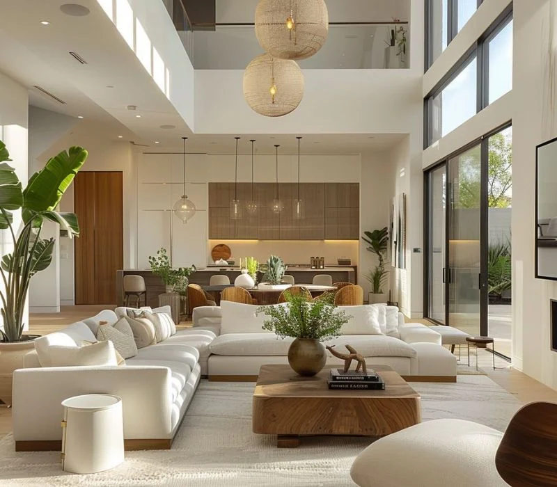 Wide view luxury bedroom renovation in Dubai villa.