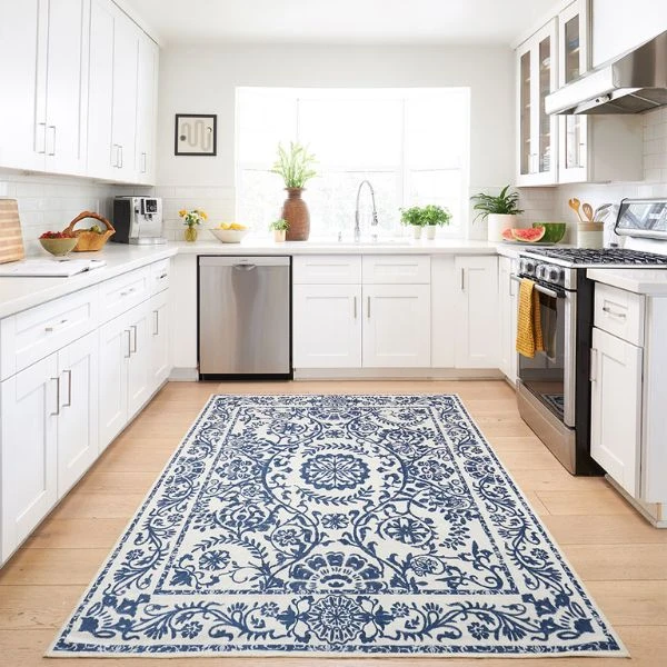 Slip-resistant and washable rugs for kitchen floors.