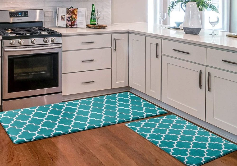 Durable and easy-to-clean rugs for modern kitchens.