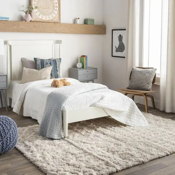 Soft plush bedroom rugs for a cozy atmosphere.