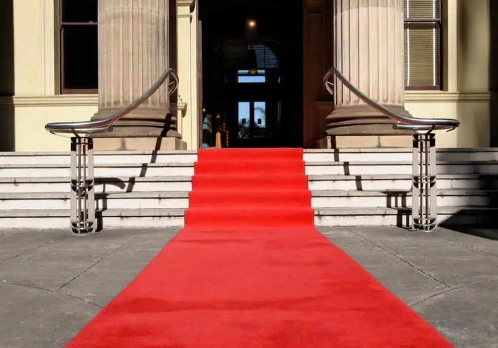 Colorful exhibition carpets for events and trade shows.