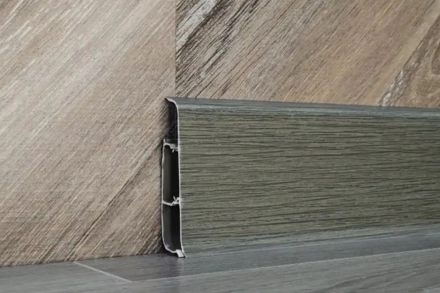 Grey Wooden Texture PVC Wall Skirting Dubai