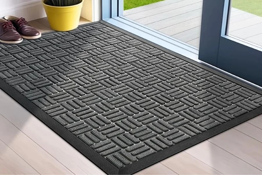 Grey textured indoor entrance floor mat in Dubai.