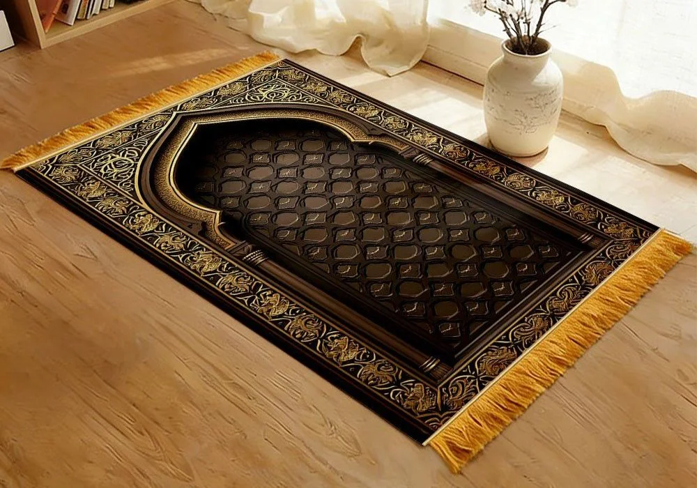 Traditional patterned mosque prayer mats for large halls.