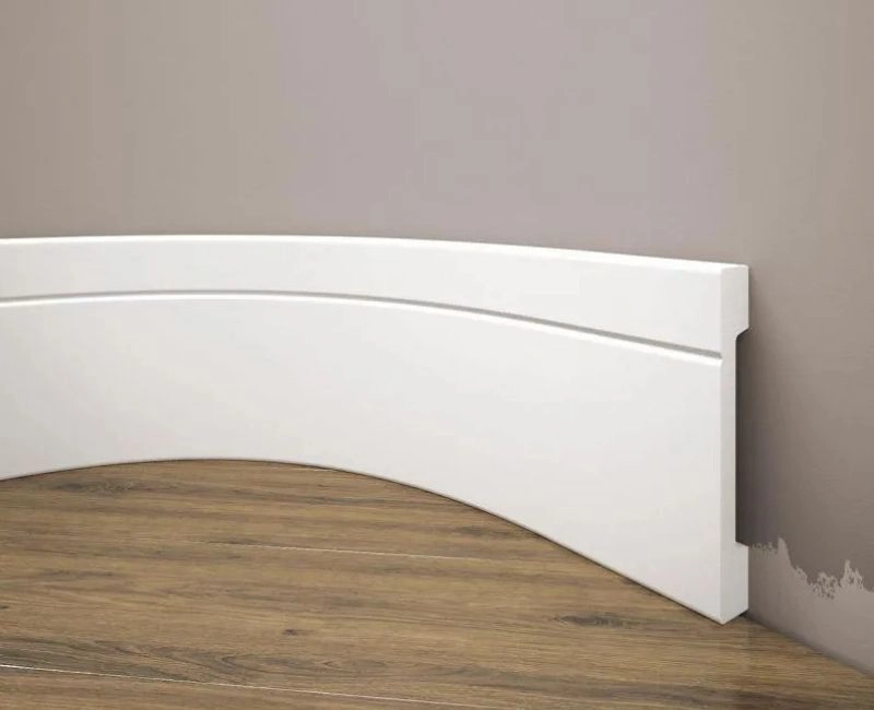 Flexible White Wall Skirting For Curved Dubai Walls