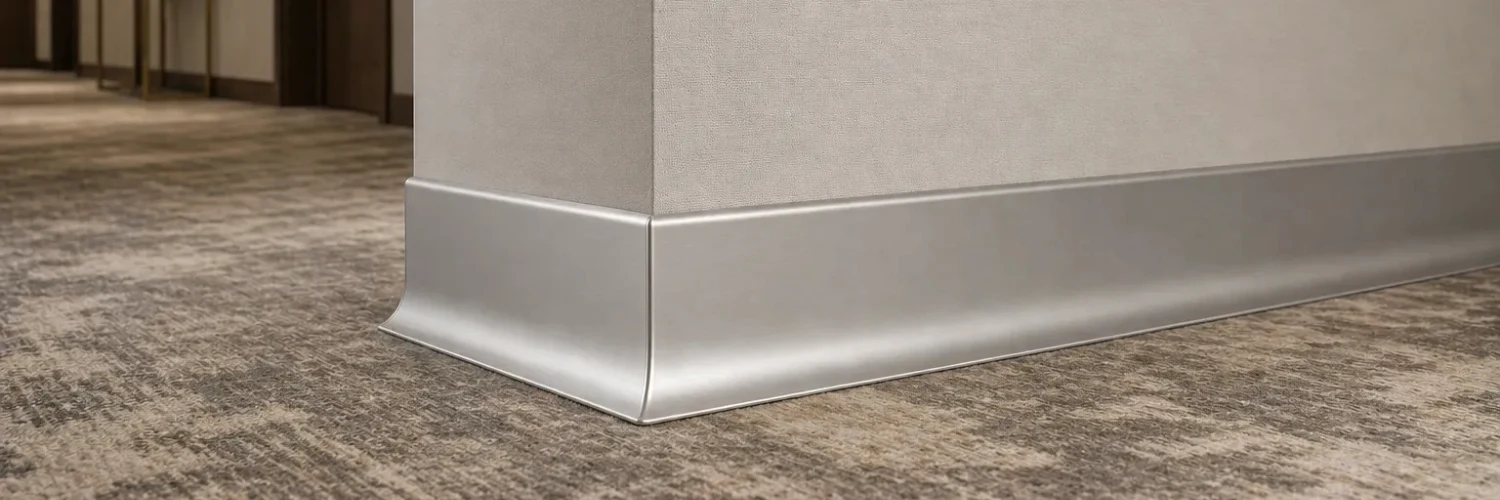 Modern Brushed Aluminium Wall Skirting In Dubai