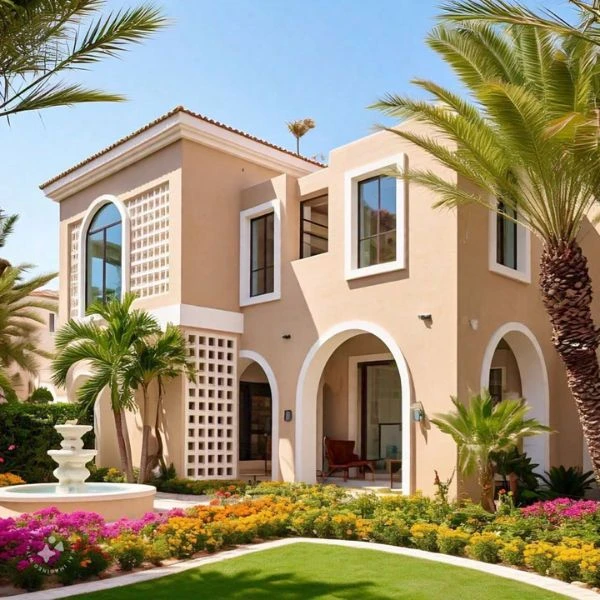 Luxury villa interior with premium wall painting finish in Dubai.