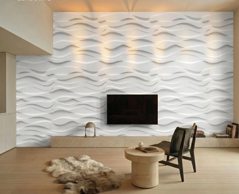 3D Wave Design Wall Cladding In Dubai.