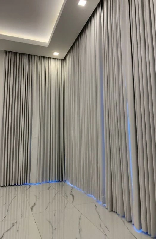 White Motorized Curtains In Dubai