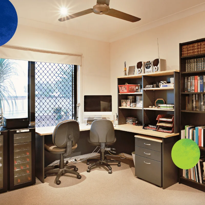 Comfortable study room with modern furniture