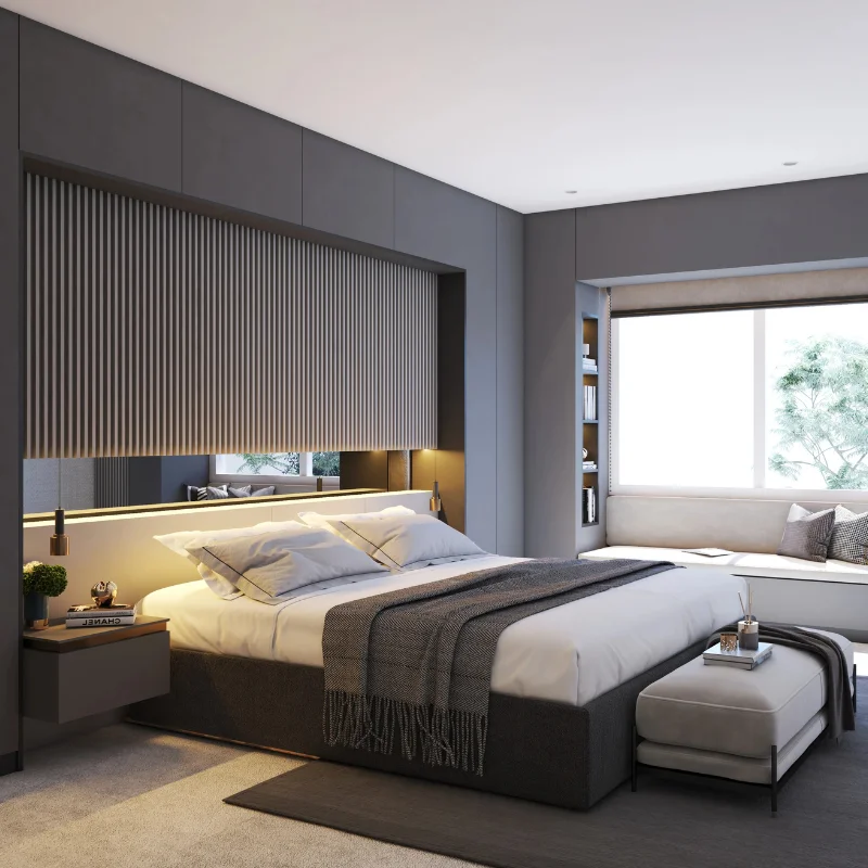 Elegant master bedroom with modern interior décor