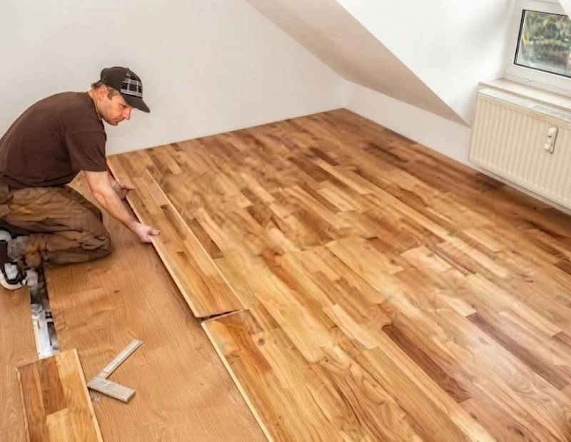 Affordable LVT flooring installation in Dubai home
