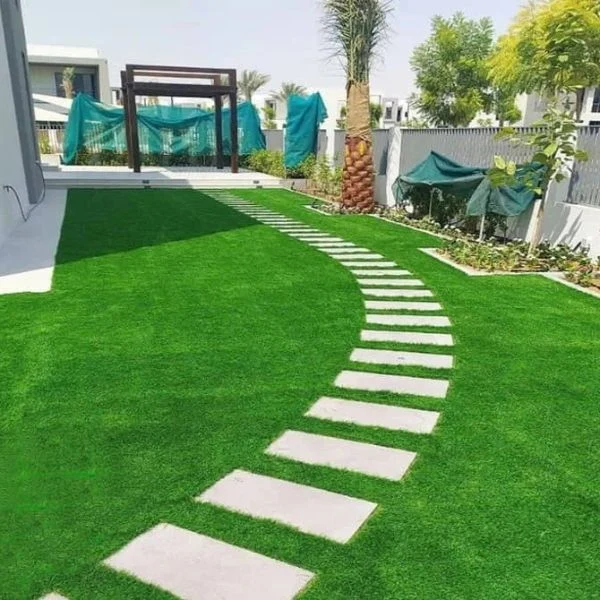 Custom artificial grass installation in Dubai home