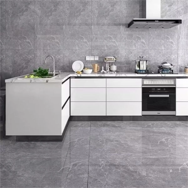 Grey ceramic tiles for modern kitchen