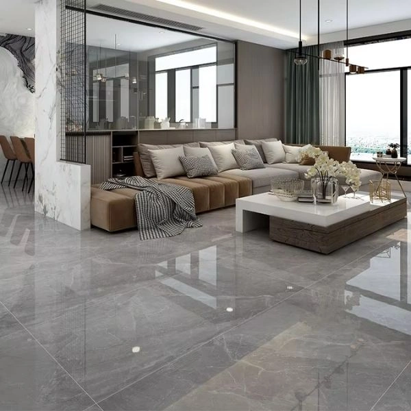 Grey marble style ceramic floor tiles