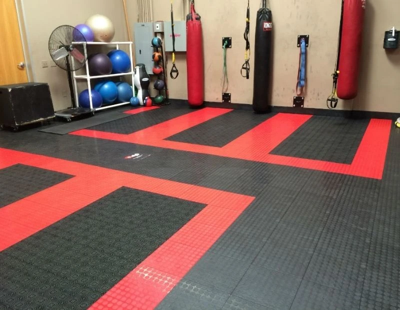 Impact resistant rubber flooring for sports gym