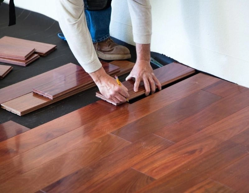 Luxury hardwood flooring installation in Dubai villa