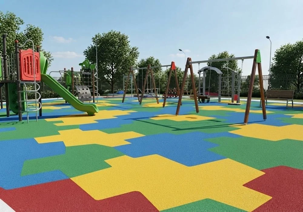 Outdoor rubber flooring for Dubai playground area