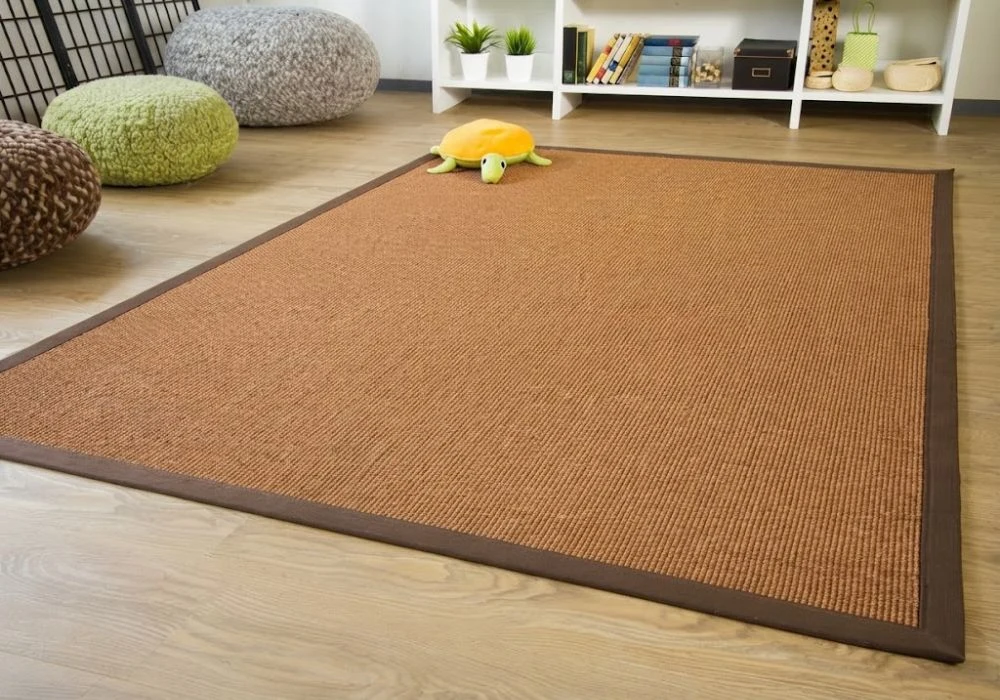Brown bordered sisal rug in Dubai