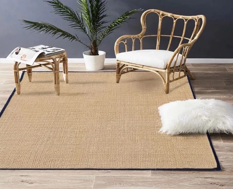 Bordered natural sisal rug in UAE