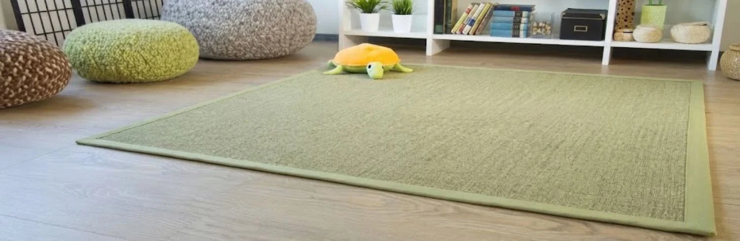 Green bordered sisal rug in UAE