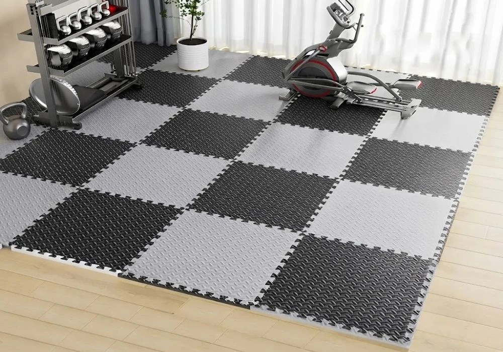 Black and grey gym tile mat Dubai
