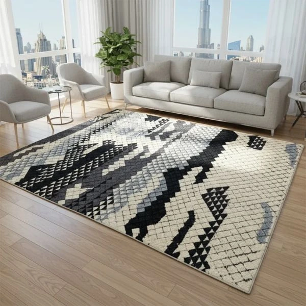 Luxury living area wool rug Dubai