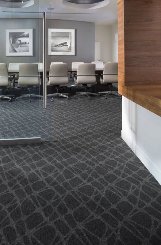 Dark grey abstract mesh pattern office carpet Dubai