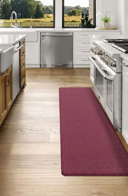 Maroon textured kitchen runner mat Dubai