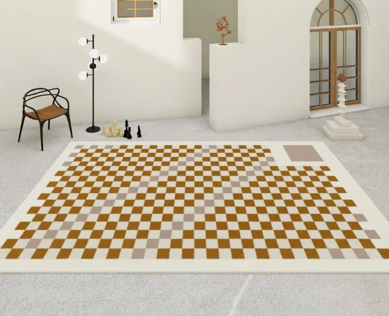Outdoor mats in Dubai checkered design