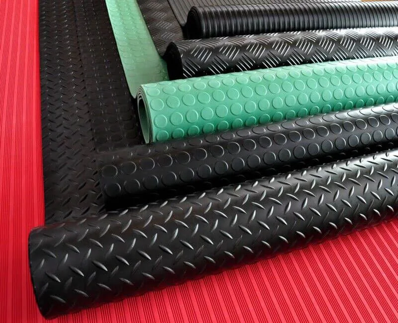 Patterned rubber flooring rolls in Dubai
