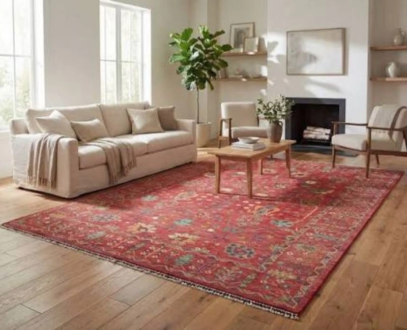 Classic red Persian wool rug Dubai