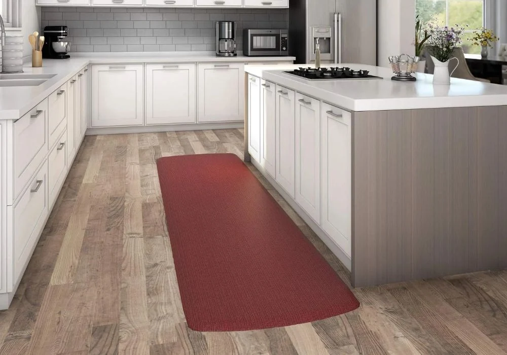 Solid red anti-fatigue kitchen runner Dubai