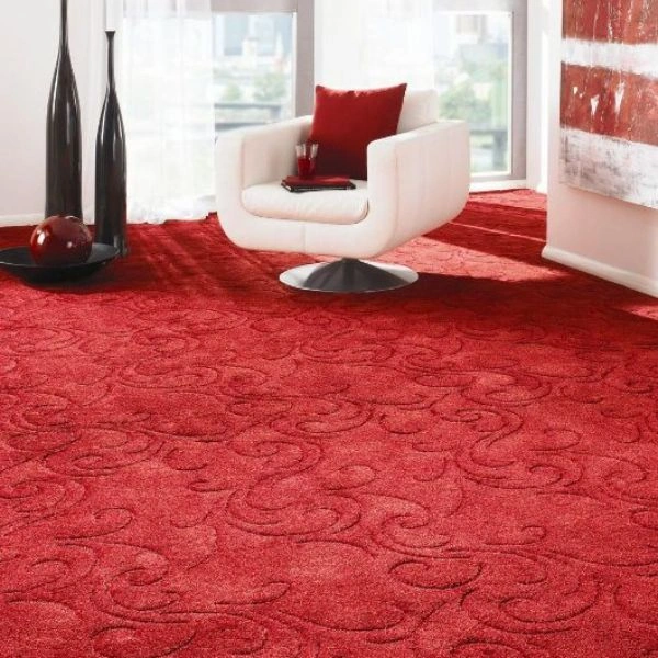 Red patterned wool carpets in Dubai home