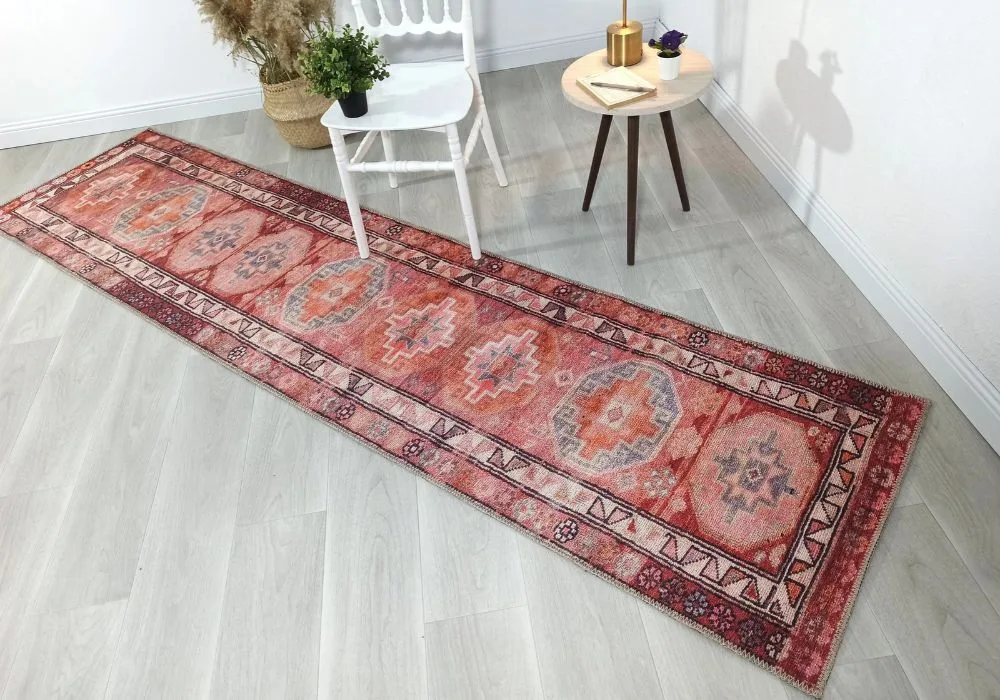 Pink vintage style runner rug in Dubai