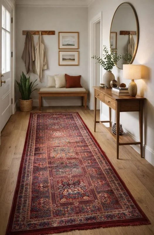 Vintage burgundy Persian runner rug in Dubai