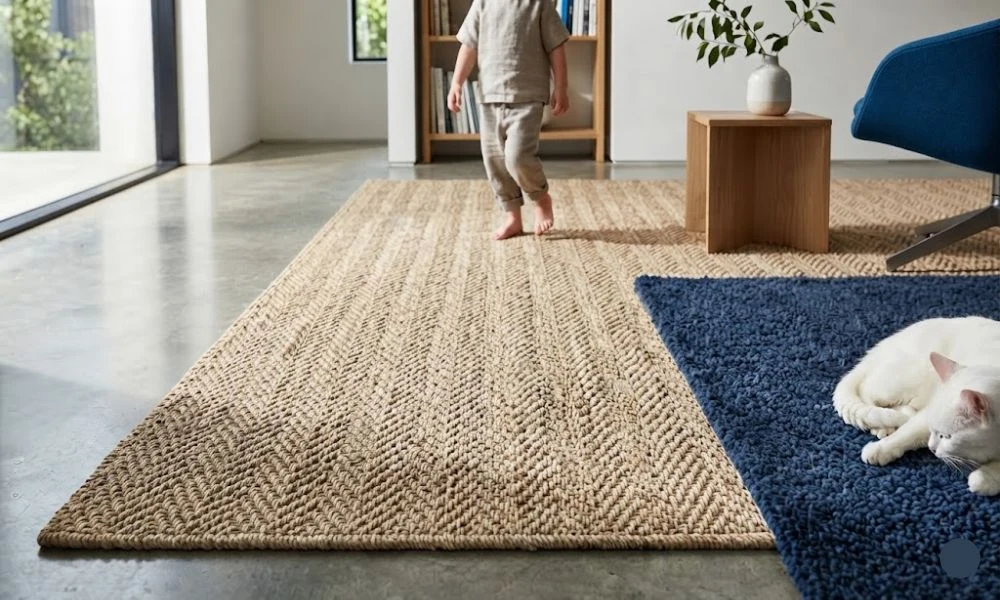 Natural woven sisal rug in UAE